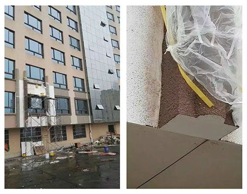 湖南衡阳酒店外墙翻新，“焕”新岩片漆效果